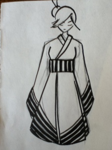 Kimono styled robe. I like the lines and the simplicity of this piece.
